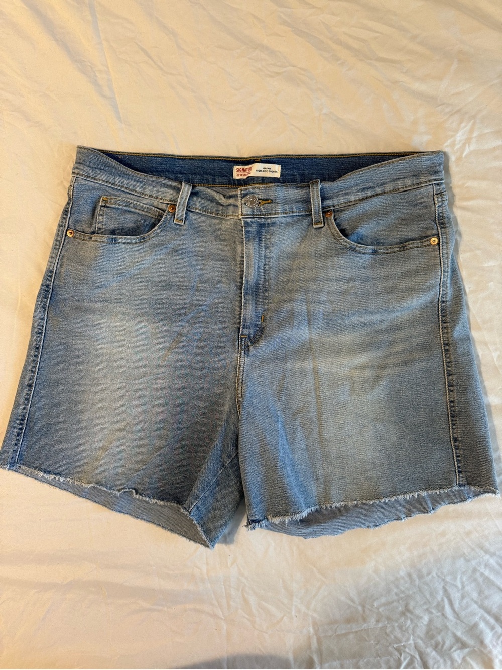Levi's Signature High-Rise Heritage Blue Jean Denim Shorts Women's Size 18 /W34